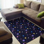 Constellation Planet Print Pattern Sillvela Area Rug