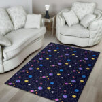Constellation Planet Print Pattern Sillvela Area Rug