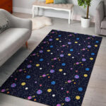 Constellation Planet Print Pattern Sillvela Area Rug