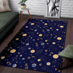Constellation Print Pattern Sillvela Area Rug
