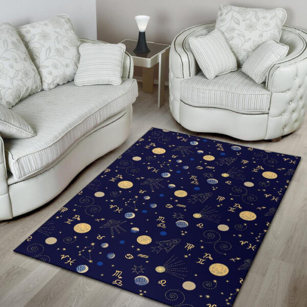Constellation Print Pattern Sillvela Area Rug