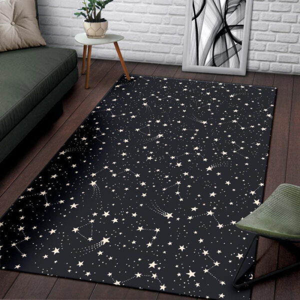Constellation Star Print Pattern Sillvela Area Rug
