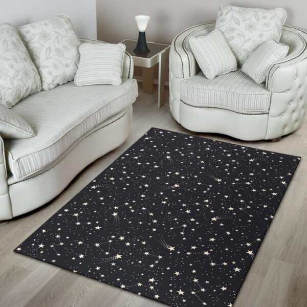Constellation Star Print Pattern Sillvela Area Rug