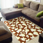 Cow Brown Pattern Print Sillvela Area Rug