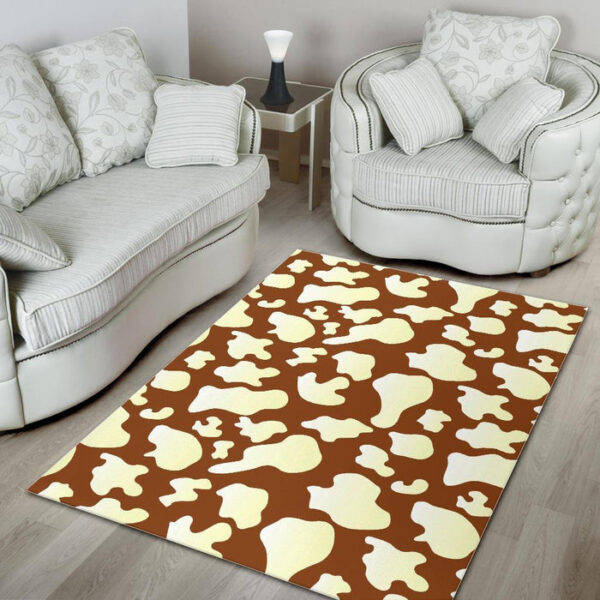 Cow Brown Pattern Print Sillvela Area Rug