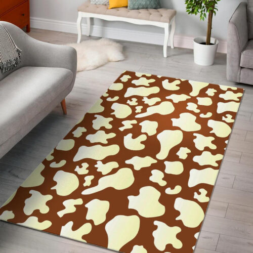 Cow Brown Pattern Print Sillvela Area Rug