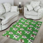 Cow In Green Grass Print Sillvela Area Rug