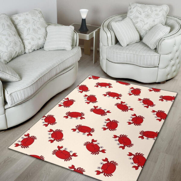 Crab Cartoon Pattern Print Sillvela Area Rug