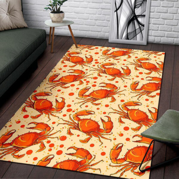 Crab Print Pattern Sillvela Area Rug