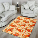 Crab Print Pattern Sillvela Area Rug