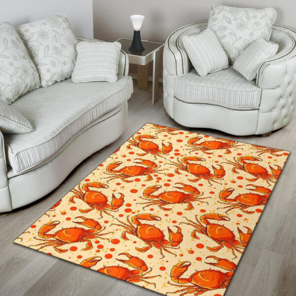 Crab Print Pattern Sillvela Area Rug