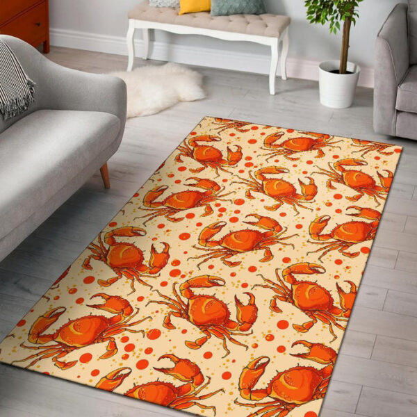 Crab Print Pattern Sillvela Area Rug