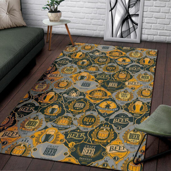 Craft Beer Pattern Print Sillvela Area Rug