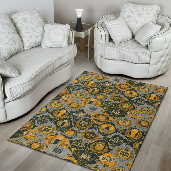 Craft Beer Pattern Print Sillvela Area Rug