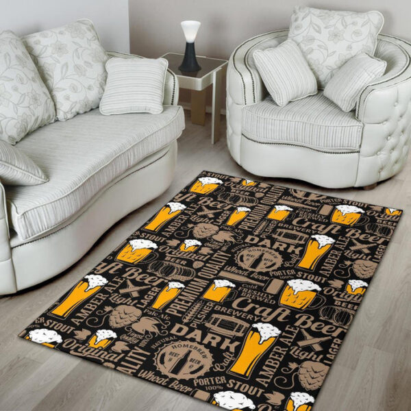 Craft Beer Print Pattern Sillvela Area Rug