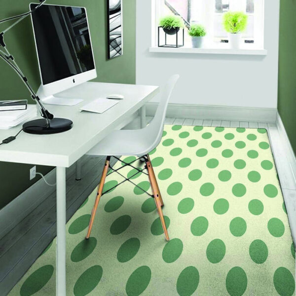 Cream And Emerald Polka Dot Sillvela Area Rug