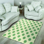 Cream And Emerald Polka Dot Sillvela Area Rug