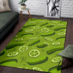 Cucumber Pickle Pattern Print Sillvela Area Rug