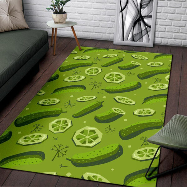 Cucumber Pickle Pattern Print Sillvela Area Rug