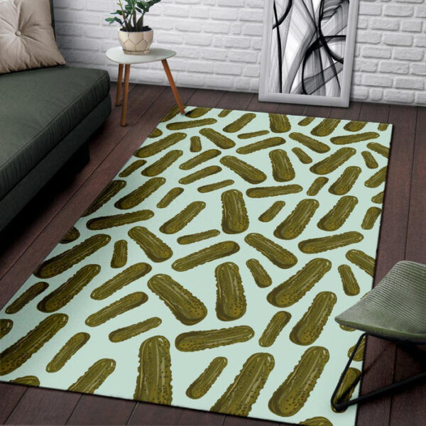 Cucumber Pickle Print Pattern Sillvela Area Rug