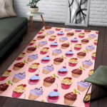Cupcake Pink Pattern Print Sillvela Area Rug