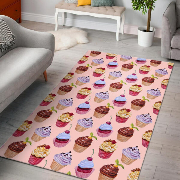 Cupcake Pink Pattern Print Sillvela Area Rug