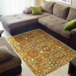 Cute Bee Honey Gifts Pattern Print Sillvela Area Rug