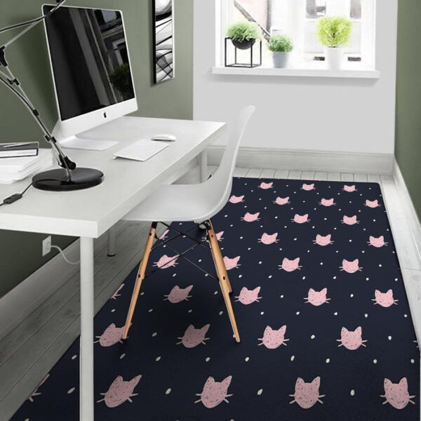 Cute Cat Polka Dot Print Sillvela Area Rug