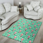 Cute Cow Floral Print Sillvela Area Rug
