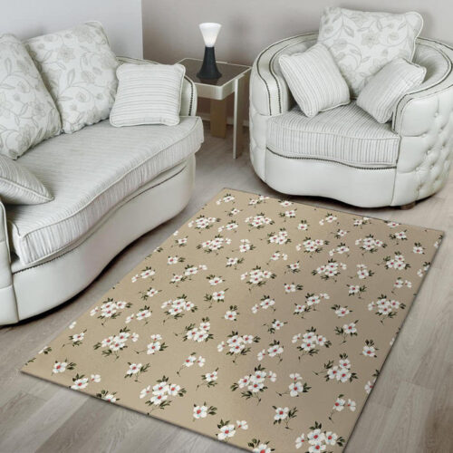 Cute Floral Flower Print Sillvela Area Rug