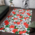 Dalmatian Dog Puppy Pattern Print Sillvela Area Rug