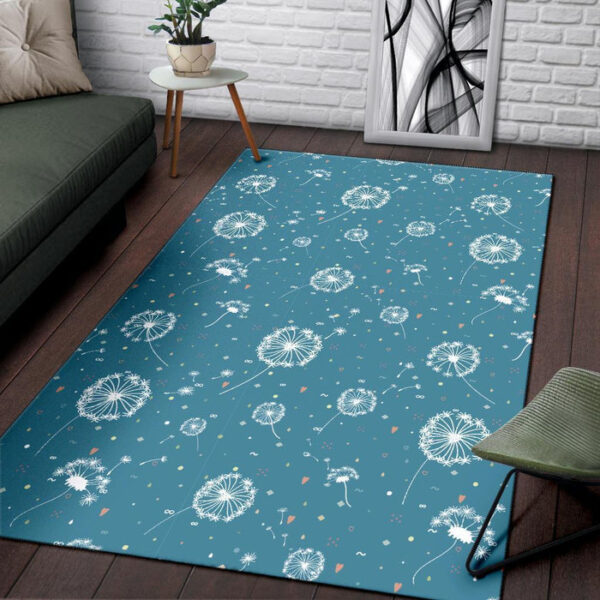 Dandelion Blue Pattern Print Sillvela Area Rug