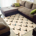 Deer Pattern Print Sillvela Area Rug