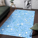 Dental Dentistry Dentist Tooth Pattern Print Sillvela Area Rug