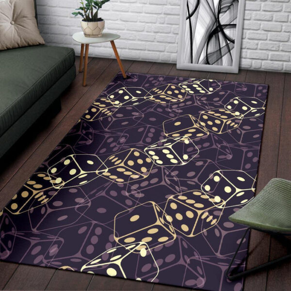 Dice Casino Pattern Print Sillvela Area Rug