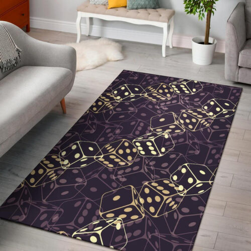 Dice Casino Pattern Print Sillvela Area Rug