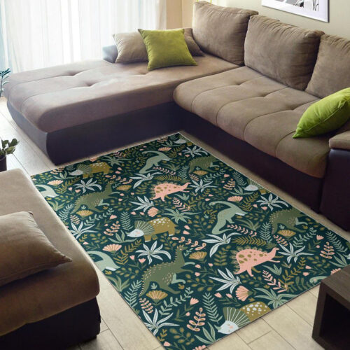 Dino-Dinosaur-Flower-Leaf-Pattern-Print-Floor-Mat-2_700x700
