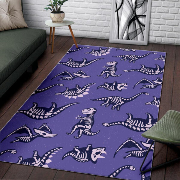 Dinosaur T rex Print Pattern Sillvela Area Rug