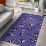 Dinosaur T rex Print Pattern Sillvela Area Rug