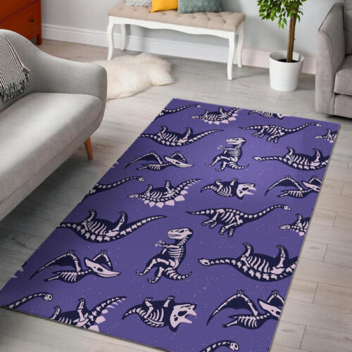 Dinosaur T rex Print Pattern Sillvela Area Rug