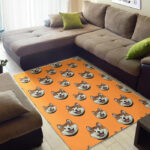 Dog Akita Print Pattern Sillvela Area Rug
