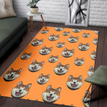 Dog Akita Print Pattern Sillvela Area Rug