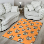 Dog Akita Print Pattern Sillvela Area Rug