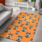 Dog Akita Print Pattern Sillvela Area Rug