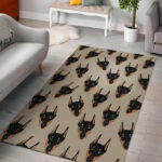 Dog Doberman Pattern Print Sillvela Area Rug