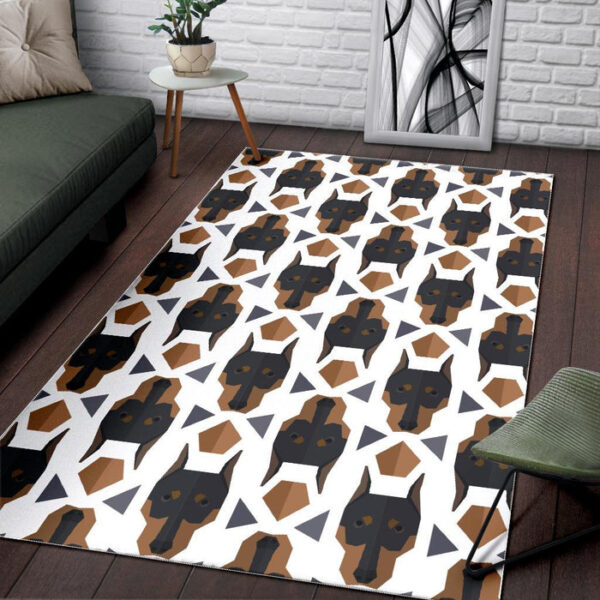 Dog Doberman Print Pattern Sillvela Area Rug
