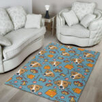 Dog Jack Russell Pattern Print Sillvela Area Rug