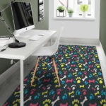 Dog Paw Print Sillvela Area Rug