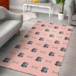 Dog Puppy Schnauzer Pattern Print Sillvela Area Rug