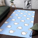 Dog Somoyed Pattern Print Sillvela Area Rug